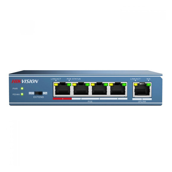 Hikvision L2 4-Port 100 Mbps Unmanaged PoE Switches DS-3E0105P-E