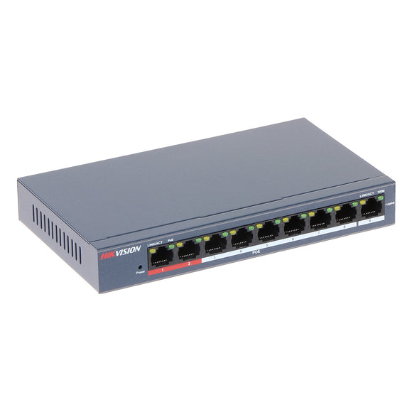 Hikvision L2 8 Port Fast Ethernet Unmanaged PoE Switches  DS-3E0109P-E/M(B)