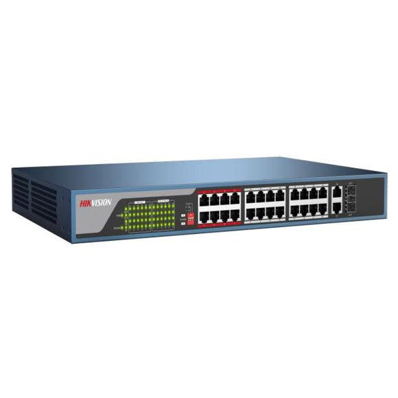 Hikvision L2 24-Port 100 Mbps Long-Range Unmanaged PoE Switches DS-3E0318P-E