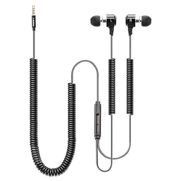 Avantree ERIS - Coiled In-Ear Metal Bass Earphones