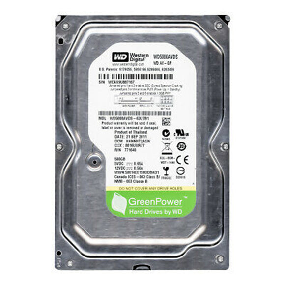 Western Digital WD5000AVDS - 500GB 7.2K RPM SATA 3.5